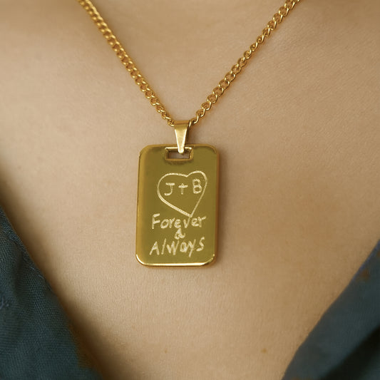 Custom Handwritten Necklace Pendant DIY