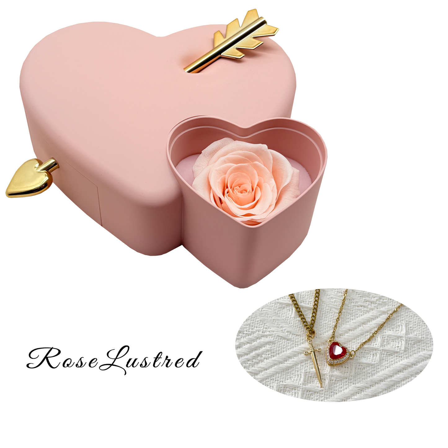 Eternal Heart Love Jewelry Box with Couple Necklace · Romantic Gift Box