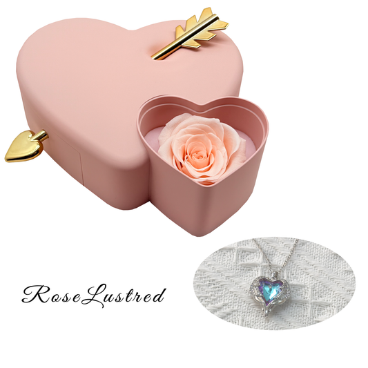Eternal Heart Love Jewelry Box with Colored diamond Necklace · Romantic Gift Box