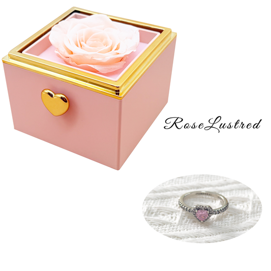 Boîte à fleurs Éternelle Rose-Éjection avec bague diamant en forme de cœur · Coffret cadeau romantique