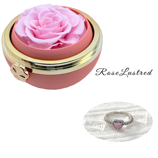 Eternal Round Rose Box with Heart love diamond Ring · Romantic Gift Box