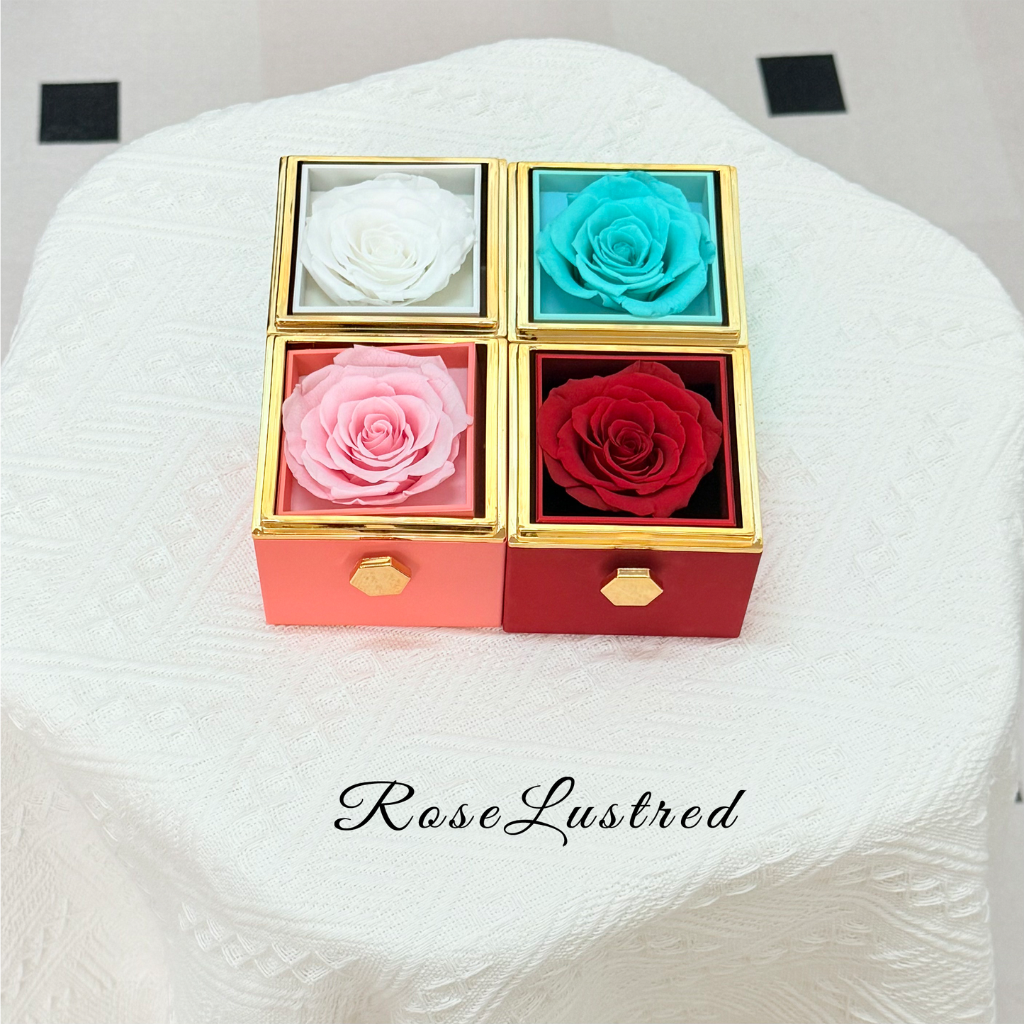 Eternal Rose - Eternal Rotating Flower Box with Colored diamond  Necklace · Romantic Gift Box