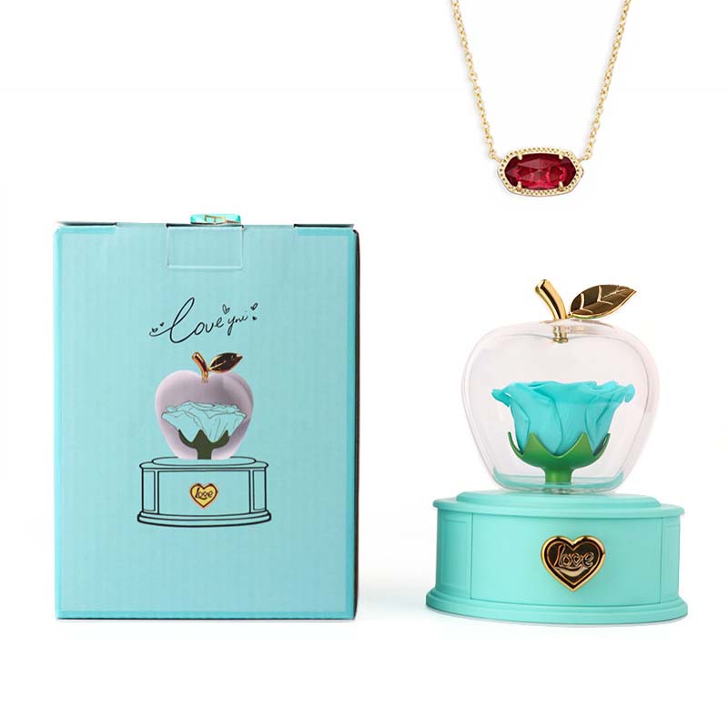 2025 new Christmas apple gift box acrylic eternal rose jewelry box necklace for younger gifts