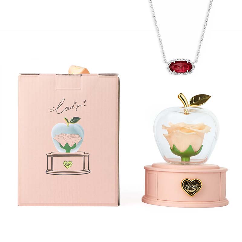 2025 new Christmas apple gift box acrylic eternal rose jewelry box necklace for younger gifts