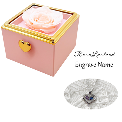 Eternal Rose-Ejection flower box with  Custom Engraved Necklace · Romantic Gift Box