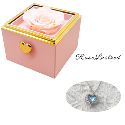 Eternal Rose-Ejection flower box with Colored diamond necklace · Romantic Gift Box