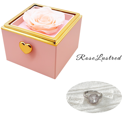 Eternal Rose-Ejection flower box with Round diamond ring · Romantic Gift Box