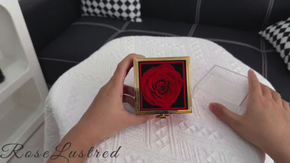 Eternal Rose - Eternal Rotating Flower Box with heart love diamond  Necklace · Romantic Gift Box