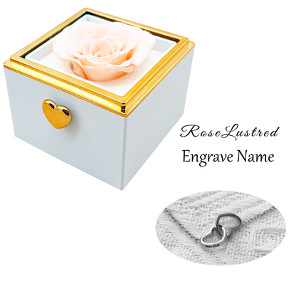 Eternal Rose-Ejection flower box  with Custom Engraved Necklace · Romantic Gift Box