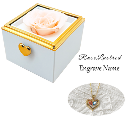 Eternal Rose-Ejection flower box with  Custom Engraved Necklace · Romantic Gift Box