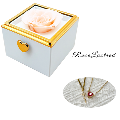 Eternal Rose-Ejection flower box  with Couple  Necklace · Romantic Gift Box