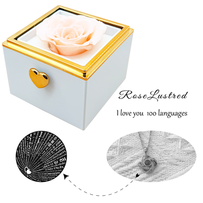 Eternal Rose-Ejection flower box with Love you in  100 languages Necklace · Romantic Gift Box