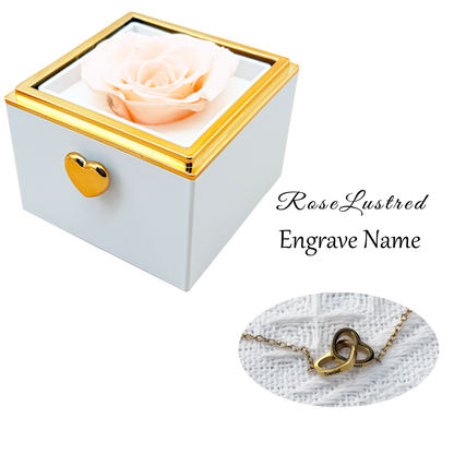 Eternal Rose-Ejection flower box  with Custom Engraved Necklace · Romantic Gift Box