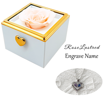 Eternal Rose-Ejection flower box with  Custom Engraved Necklace · Romantic Gift Box